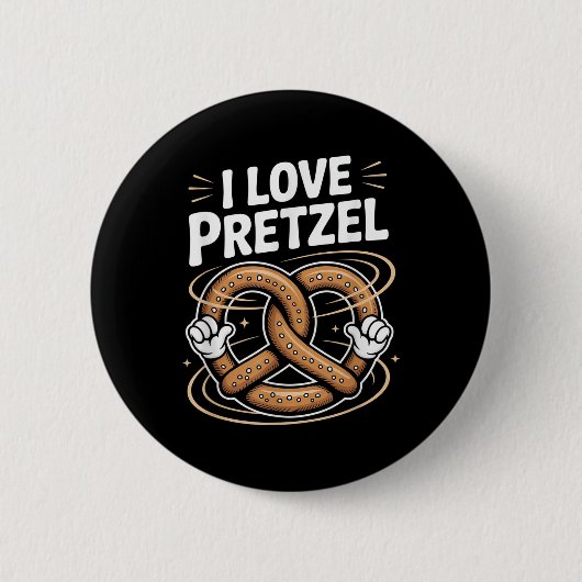 I Liebe Bretzel Spaß Feinschmecker Freude Button (Vorderseite)