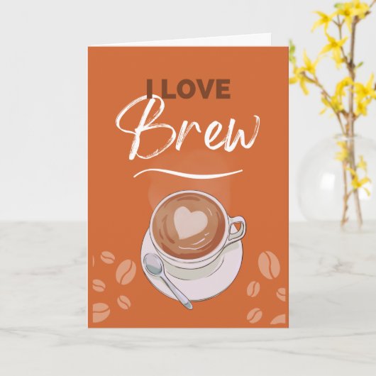 I Liebe Brew Coffee Pub Romance Karte (Gelbe Blume)