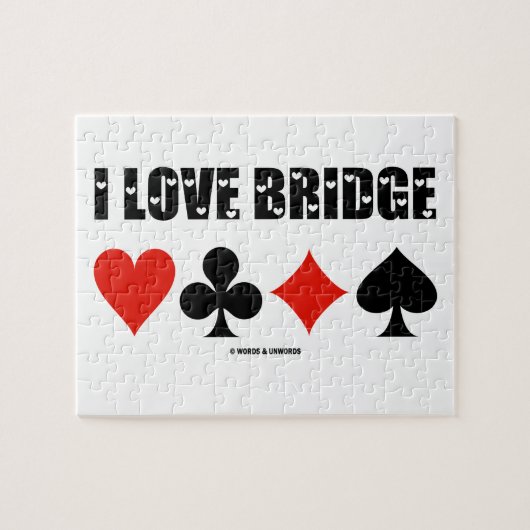 I Liebe Bridge Card Anzug Bridge Attitude Puzzle (Horizontal)