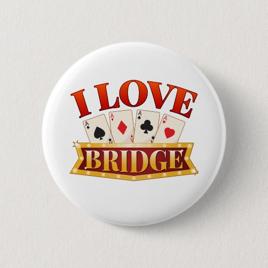I Liebe Bridge Card Game Player Button (Vorderseite)