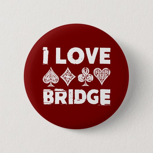 I Liebe Bridge Card Game Player Button (Vorderseite)