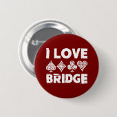 I Liebe Bridge Card Game Player Button (Vorne & Hinten)