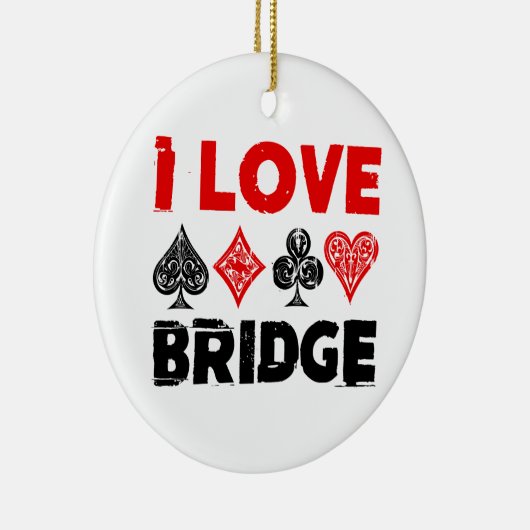 I Liebe Bridge Card Game Player Enthusiasten Keramik Ornament (Rechts)
