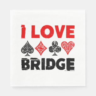 I Liebe Bridge Card Game Player Enthusiasten Serviette