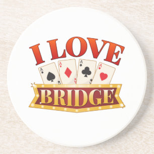 I Liebe Bridge Card Game Player Getränkeuntersetzer