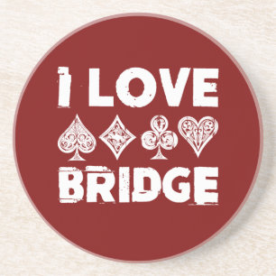 I Liebe Bridge Card Game Player Getränkeuntersetzer