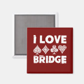 I Liebe Bridge Card Game Player Magnet (Vorderseite/Rückseite)