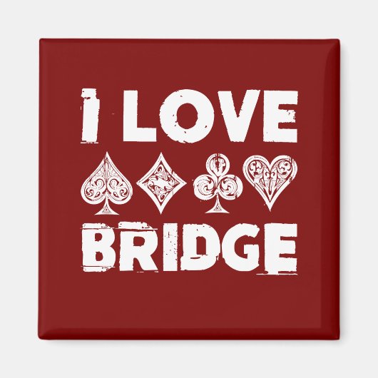 I Liebe Bridge Card Game Player Magnet (Vorne)