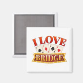 I Liebe Bridge Card Game Player Magnet (Vorderseite/Rückseite)