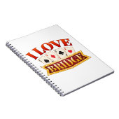 I Liebe Bridge Card Game Player Notizblock (Rechte Seite)