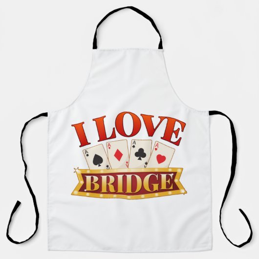 I Liebe Bridge Card Game Player Schürze (Vorderseite)