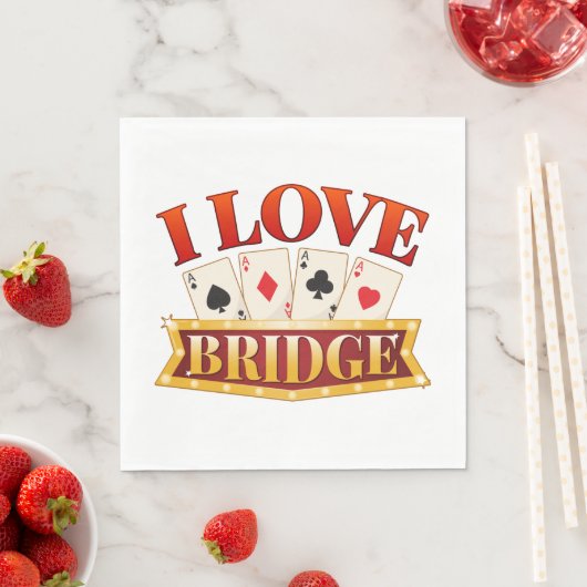 I Liebe Bridge Card Game Player Serviette (Beispiel)