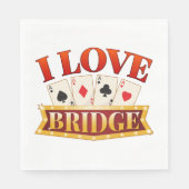 I Liebe Bridge Card Game Player Serviette (Vorderseite)