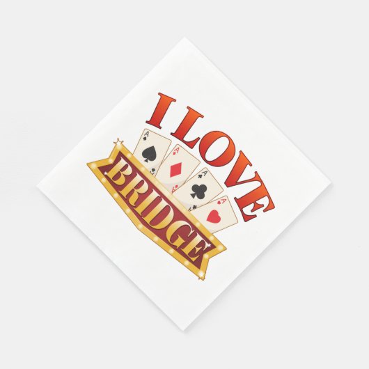 I Liebe Bridge Card Game Player Serviette (Ecke)