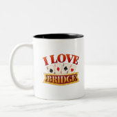 I Liebe Bridge Card Game Player Zweifarbige Tasse (Links)