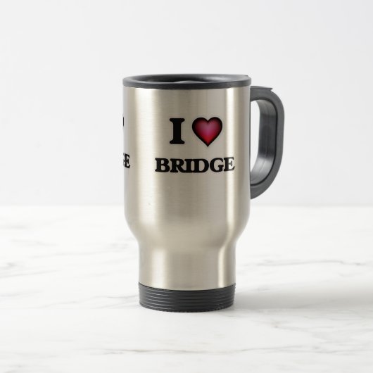 I Liebe Bridge Reisebecher (VorderseiteRechts)