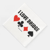 I Liebe Bridge Vier-Card-Anzug Serviette (Ecke)