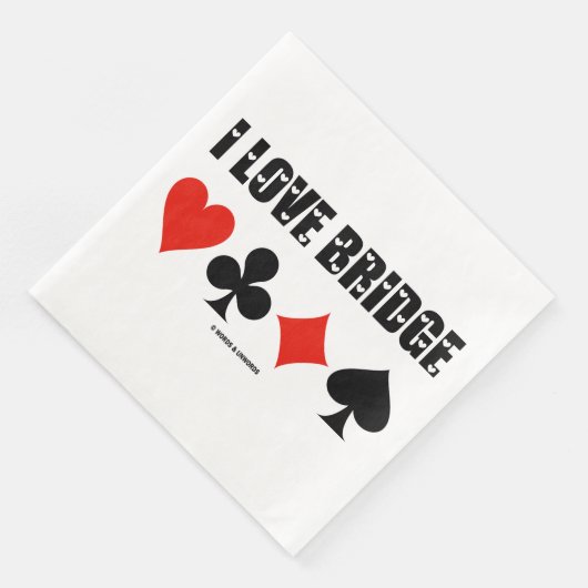 I Liebe Bridge Vier-Card-Anzug Serviette (Ecke)