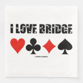 I Liebe Bridge Vier-Card-Anzug Serviette (Vorderseite)