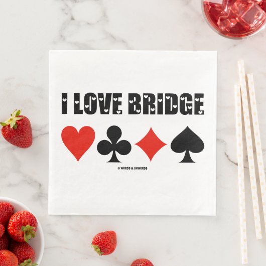 I Liebe Bridge Vier-Card-Anzug Serviette (Beispiel)