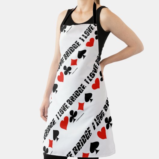 I Liebe Bridge Vier-Karten-Anzug Bridge Spielstärk Schürze (InSitu)