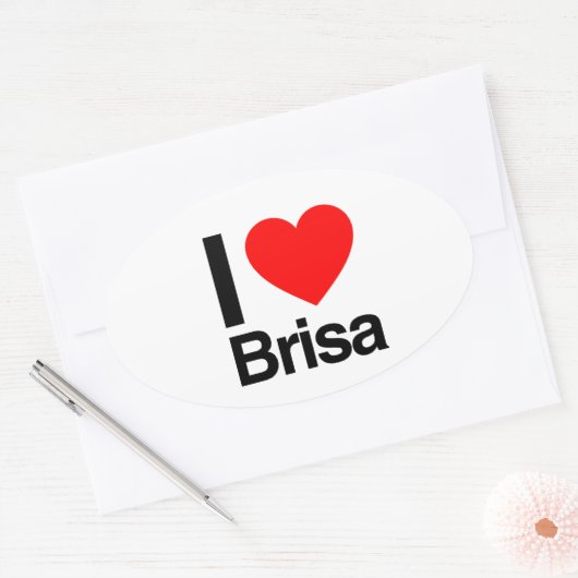 i Liebe brisa Ovaler Aufkleber (Umschlag)