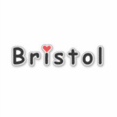 I Liebe Bristol Aufkleber (Vorderseite)