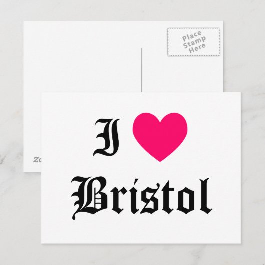 I Liebe Bristol Postkarte (Vorne/Hinten)