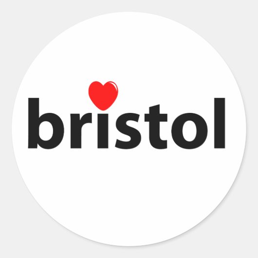 I Liebe Bristol Runder Aufkleber (Vorderseite)