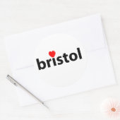 I Liebe Bristol Runder Aufkleber (Umschlag)