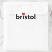 I Liebe Bristol Runder Aufkleber (Tasche)