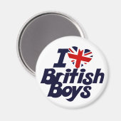 I Liebe British Boys Magnet (Vorderseite/Rückseite)