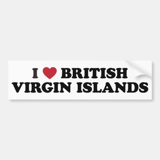 I Liebe British Virgin Islands Autoaufkleber (Vorne)