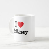 I Liebe Britney Herzstück T - Shirt Kaffeetasse (Vorderseite Links)
