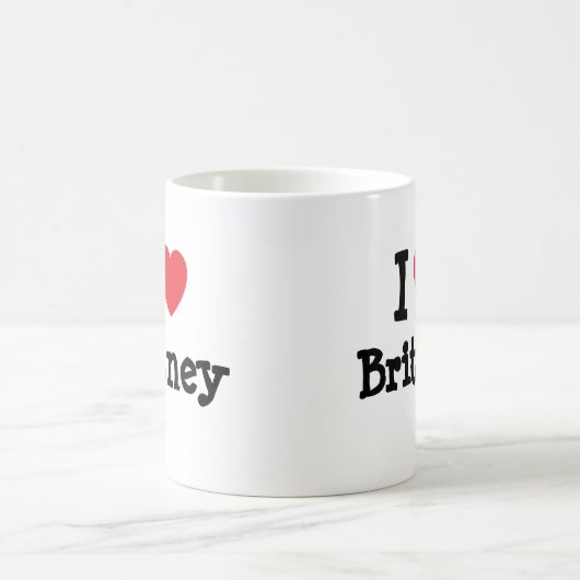 I Liebe Britney Herzstück T - Shirt Kaffeetasse (Mittel)