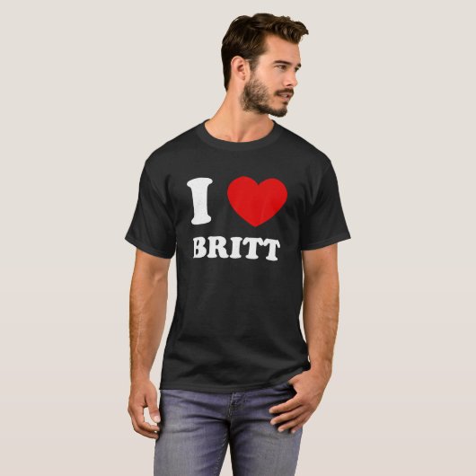 I Liebe Britt I Heart Britt Funny Britt T Shirt (Vorne ganz)