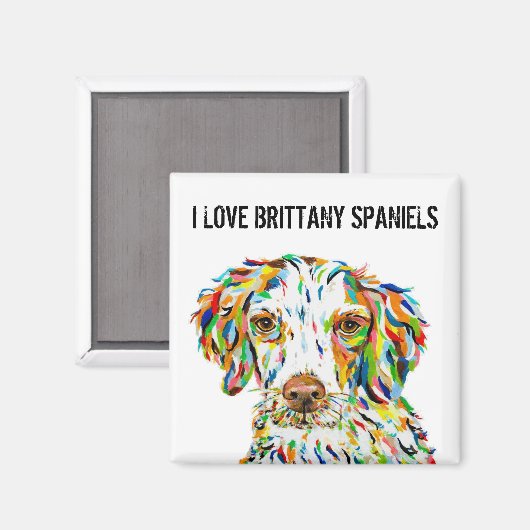 I Liebe Brittany Spaniels Magnet (Vorderseite/Rückseite)