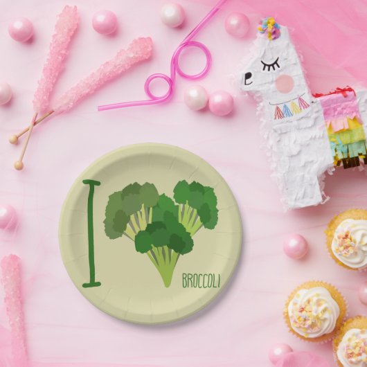 I Liebe Broccoli Pappteller (Party)