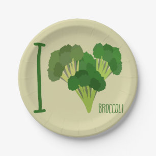 I Liebe Broccoli Pappteller