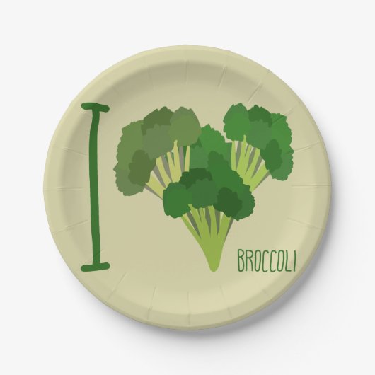 I Liebe Broccoli Pappteller (Vorderseite)