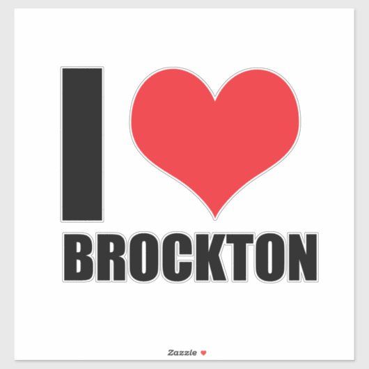 I Liebe Brockton Aufkleber (Blatt)