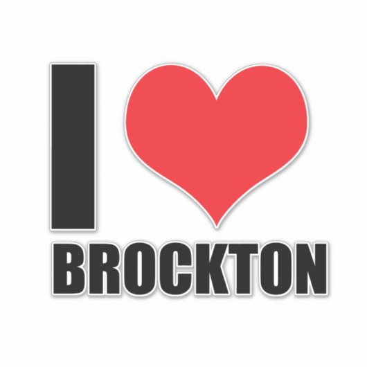 I Liebe Brockton Aufkleber (Vorderseite)