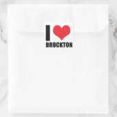 I Liebe Brockton Quadratischer Aufkleber (Tasche)