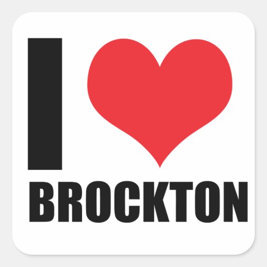 I Liebe Brockton Quadratischer Aufkleber (Vorderseite)