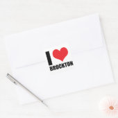I Liebe Brockton Quadratischer Aufkleber (Umschlag)