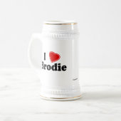 I Liebe Brodie Bierglas (Vorderseite Links)