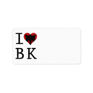 I Liebe Brooklyn, BK New York Adressaufkleber