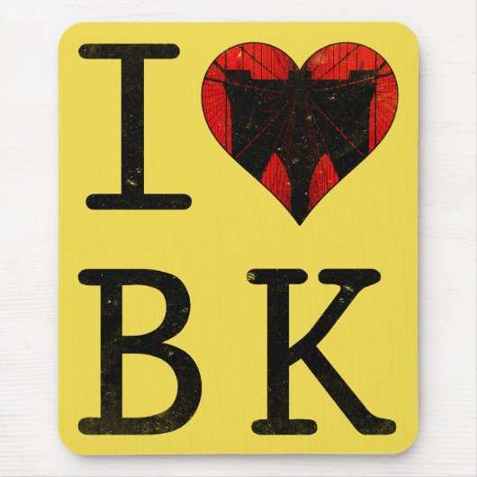 I Liebe Brooklyn, BK New York Mousemat Mousepad (Vorne)