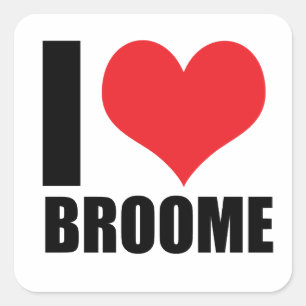 I Liebe Broome Quadratischer Aufkleber