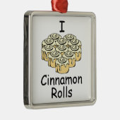 I Liebe-Brötchen-Cartoon Herz-ZimtRolls süßer Ornament Aus Metall (Rechts)